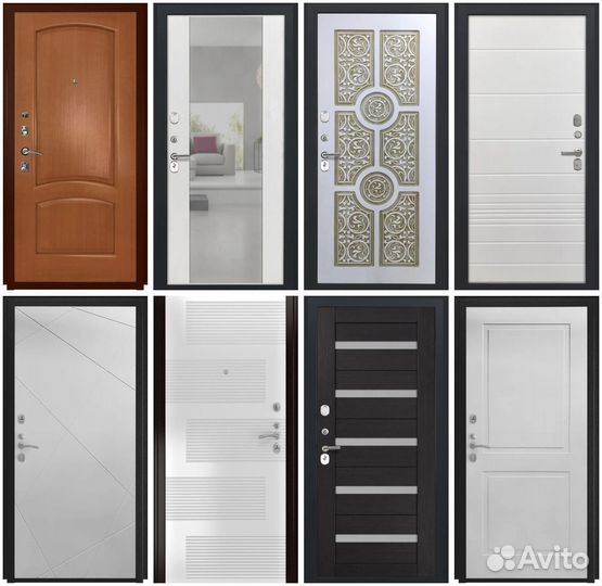 Железные входные двери белые пик