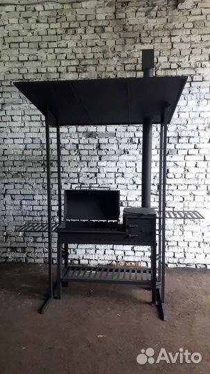 Мангал гриль казан 5мм с крышей