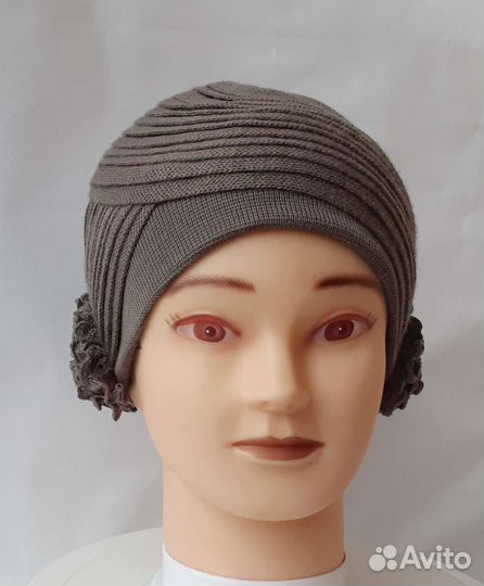 Шапка вязанная трикотажная меринос