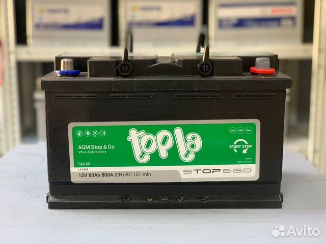 Аккумулятор 80ач AGM 80 ah Start-Stop Topla