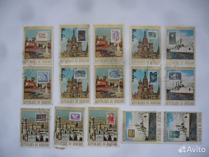 Марки Япония,Куба,Вьетнам,Руанда,Камбоджа -45 шт