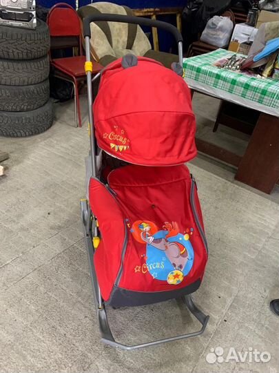 Детские санки коляска б/у