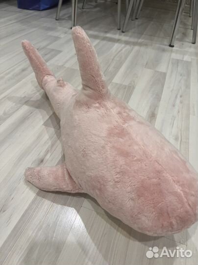 Игрушка мягкая акула розовая 60 см