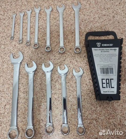 Набор ключей 12 предметов Новый