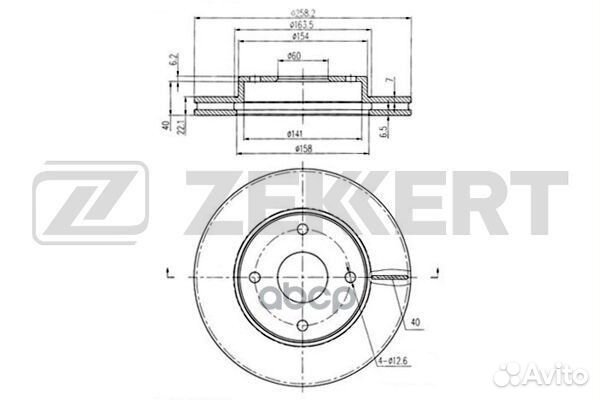 Диск торм. перед. Chery Fora 06- bs-6207 Zekkert