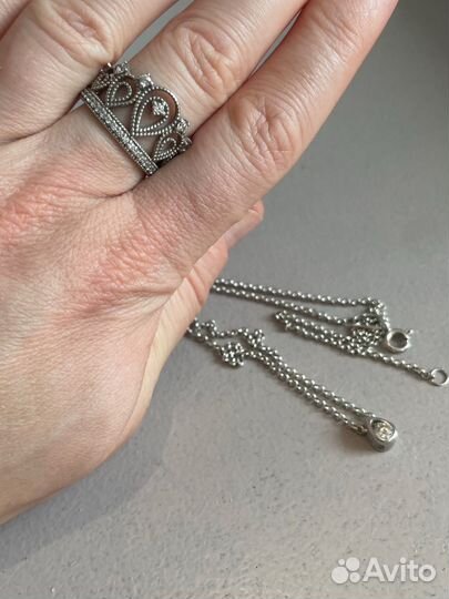 Набор Серебро цепочка и кольцо