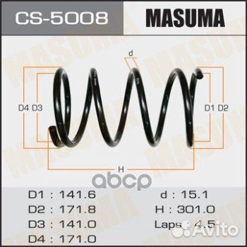 Пружина подвески усиленная +15% жесткости masum