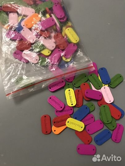 Нашивка для шитья Hand made дерево цветная