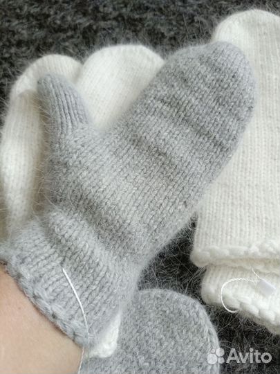 Варежки из пуха норки