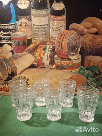 Хрустальные стопки стаканы времён СССР
