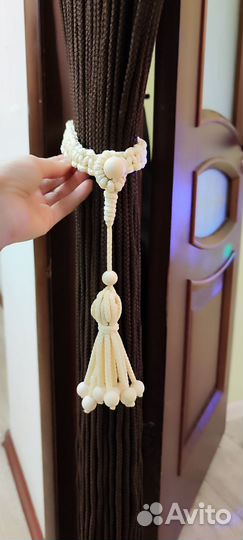 Новая Штора макраме, цвет шоколад