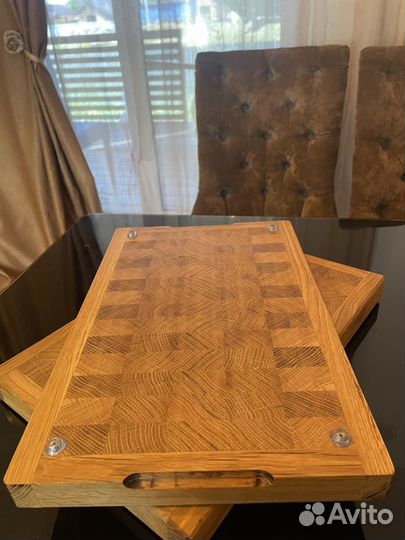 Торцевые доски(поднос)дуб на силиконовых ножках