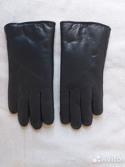 Мужские кожаные перчатки зимние