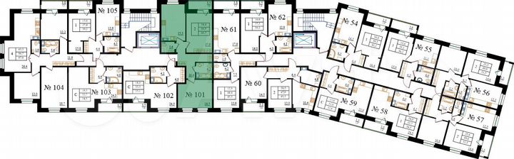 2-к. квартира, 68,7 м², 7/8 эт.