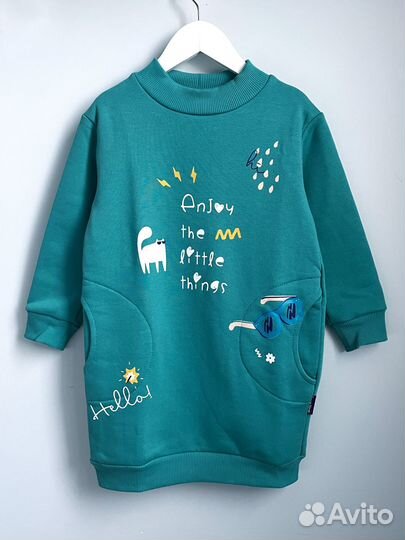 Теплое платье для девочки 104