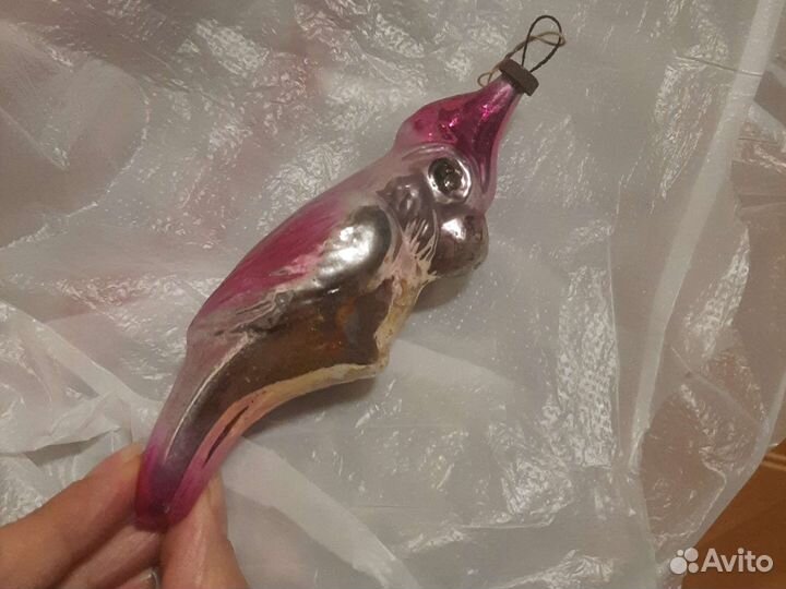 Елочная игрушка СССР попугай