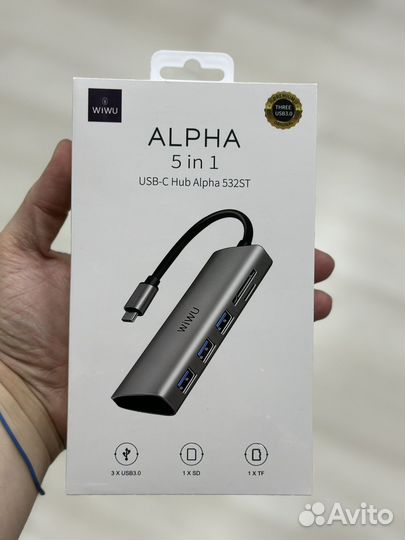 Хаб, Переходник -Адептер 5 в 1 WiWU Alpha 532ST