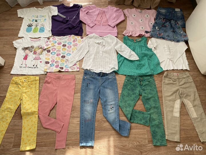 Брюки, джинсы, футболки на девочку р.104