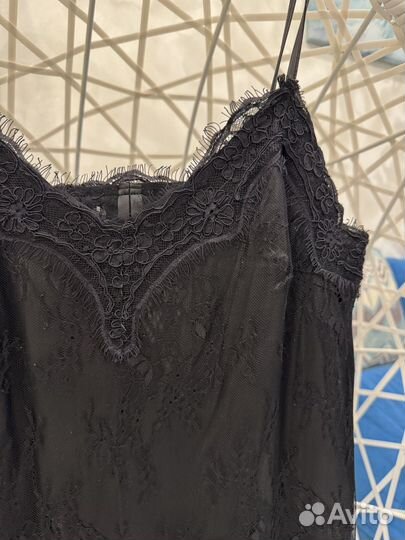 Вечернее платье 44 чёрное экокожа