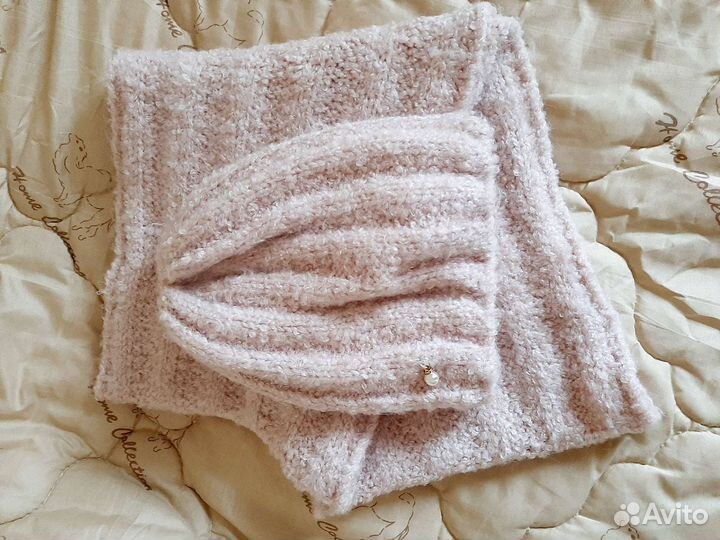 Комплект шапка и снуд зимний