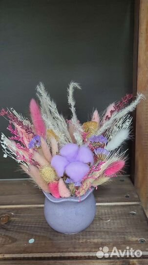 Цветочная композиция из сухоцветов
