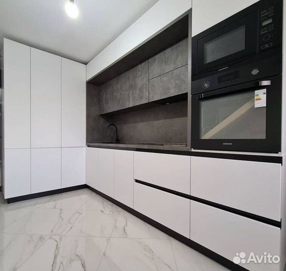 Кухня угловая без ручек на заказ