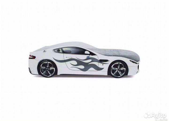 Кровать автомобиль бондмобиль белая