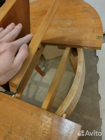 Стол раскладной круглый СССР дуб шпон