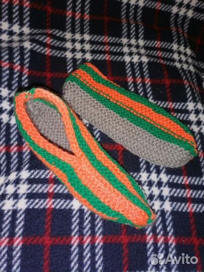 Вязанные тапочки следки