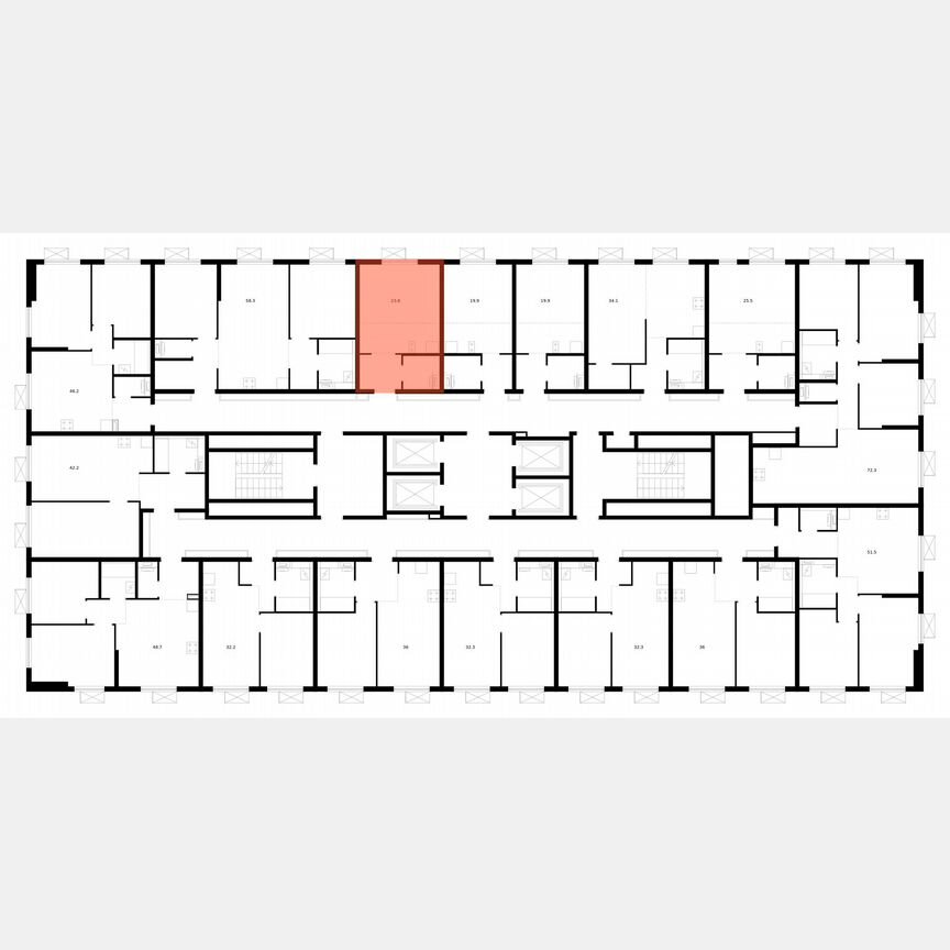 Квартира-студия, 23,6 м², 25/33 эт.