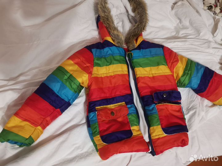 Куртка детская зимняя, Радуга, на 100-115 см