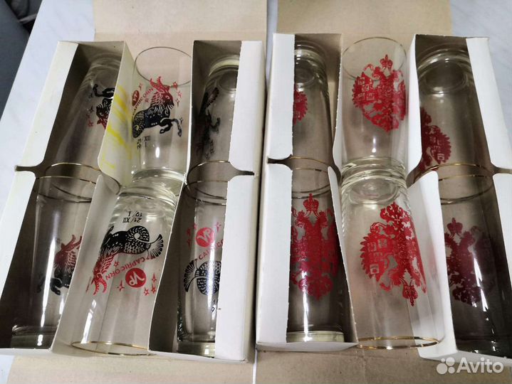Стаканы тонкие СССР. Набор из 6 стаканов