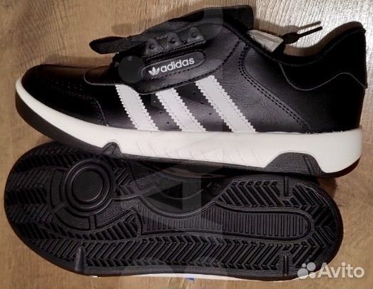 Классные мужские кожаные кроссовки Adidas фишки