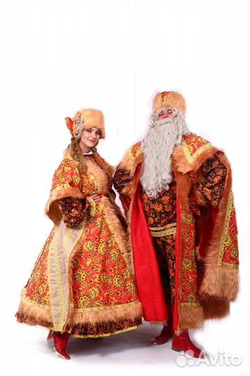 Костюмы Деда Мороза и Снегурочки в народном стиле