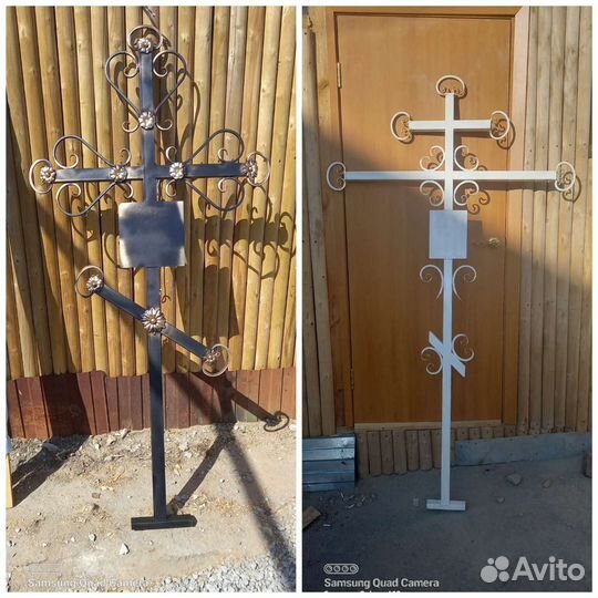 Кресты ритуальные металлические. С ковкой