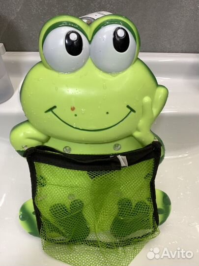 Корзина для игрушек на присосках Лягушка