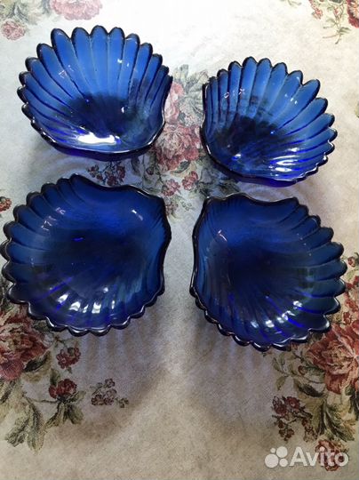 Салатник синий, стекло, СССР