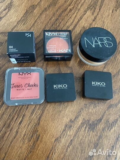 Тени Kiko,румяна NYX, пудра nars