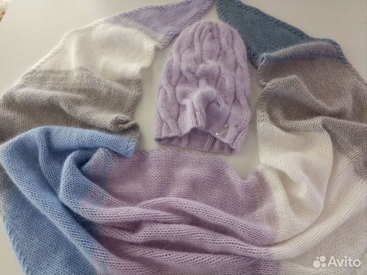 Шапка + бактус из пуха норки