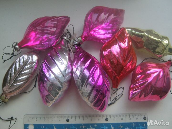 Елочные Фрукты, Фонарики, Шишки, Листики - 46 шт