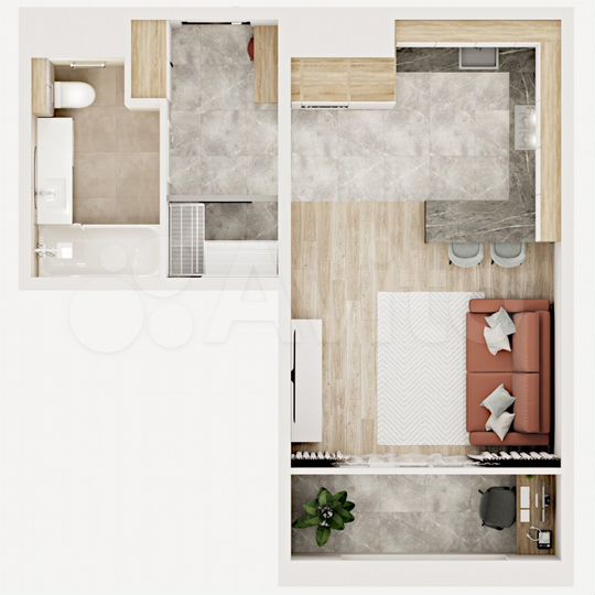 Квартира-студия, 30,3 м², 2/12 эт.