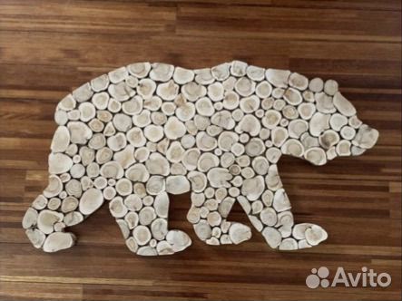 Панно из можжевельника Медведь