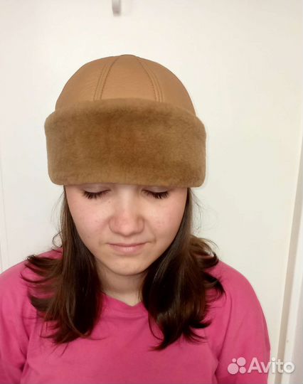 Шапка с натуральным мехом