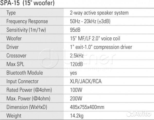 SPA-15 Акустическая система активная, 100Вт, Leem