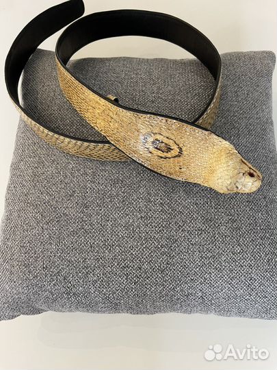 Ремень кожаный Италия Зара белый змея леопард