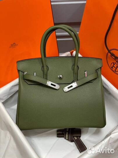 Женская сумка hermes Birkin 30 см зеленая