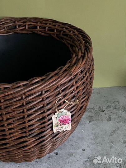 Кашпо из искусственного ротанга 16 литров