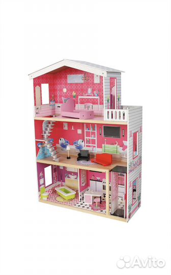 Большой кукольный домик с мебелью