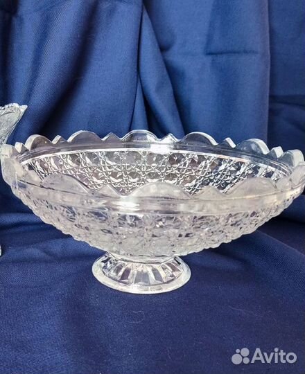 Ваза на ножке Стекло СССР Винтаж Раритет Хрусталь