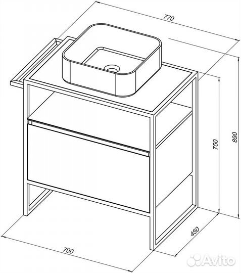 Тумба без раковины Allen Brau 1.31001.pwm Зеленая